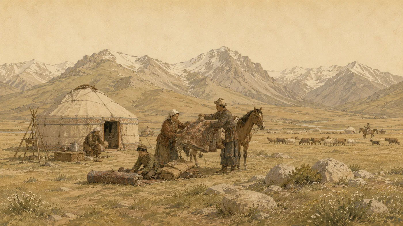 Kirghizstan : montagnes, yourtes, chevaux et héritage pastoral.